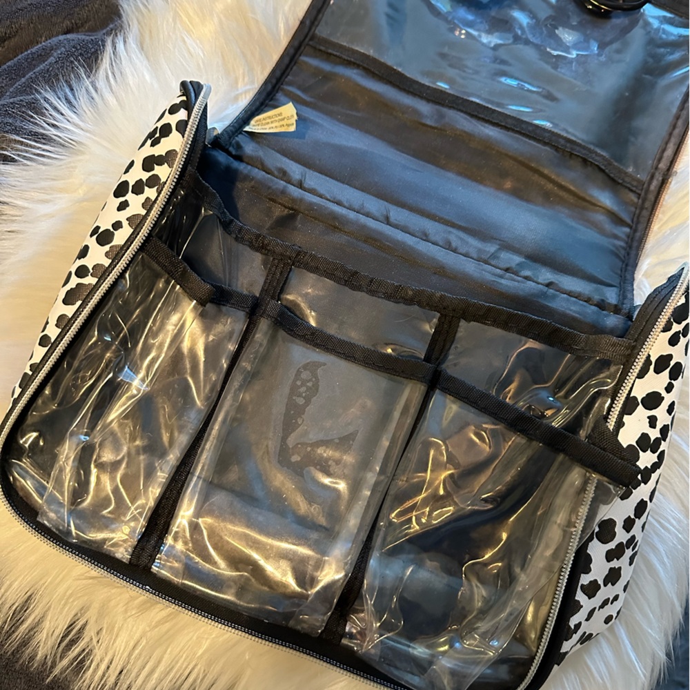 Isaac Mizrahi Black & White Animal Print Makeup Bag - Picture 10 of 17